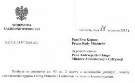 Likwidacja Ostrowic - publikujemy wniosek wojewody do premier Ewy Kopacz