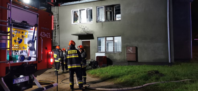 Pożar w nocy, ewakuowano mieszkańców budynku