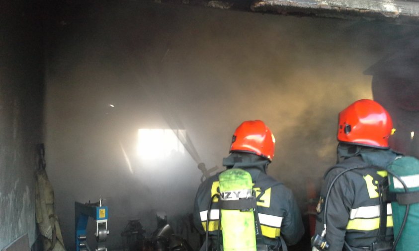 Pożar warsztatu w miejscowości Rzęśnica