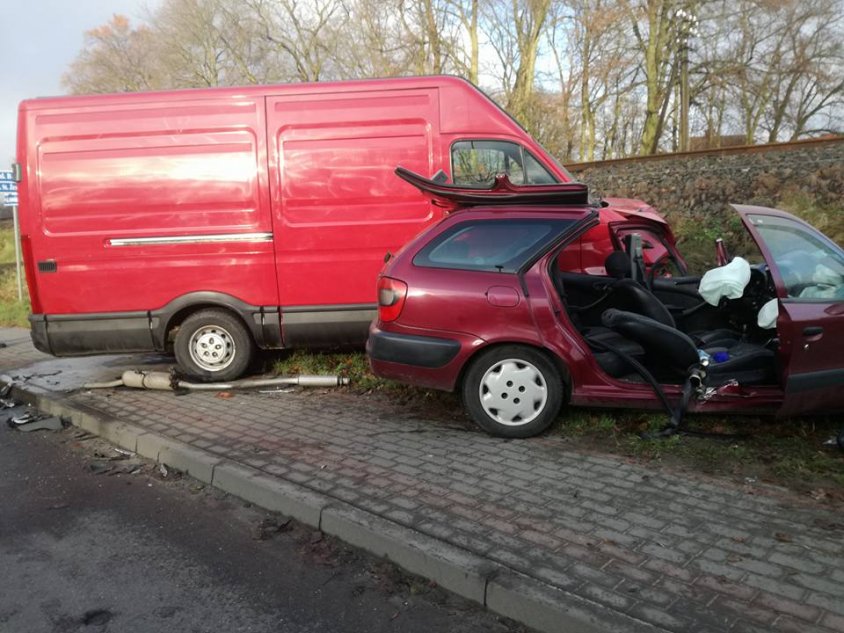 Wypadek na skrzyżowaniu Żeromskiego i Drawskiej w Złocieńcu
