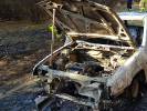 W lesie palił się samochód. Przyczyny pożaru ustala Policja