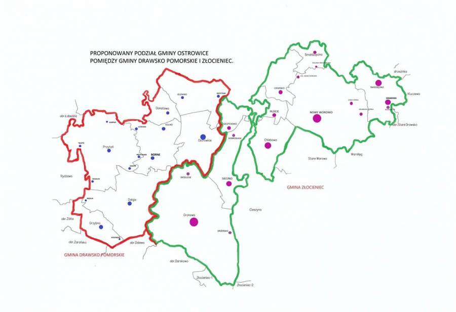 Zobacz jak gminy proponują podzielić Ostrowice