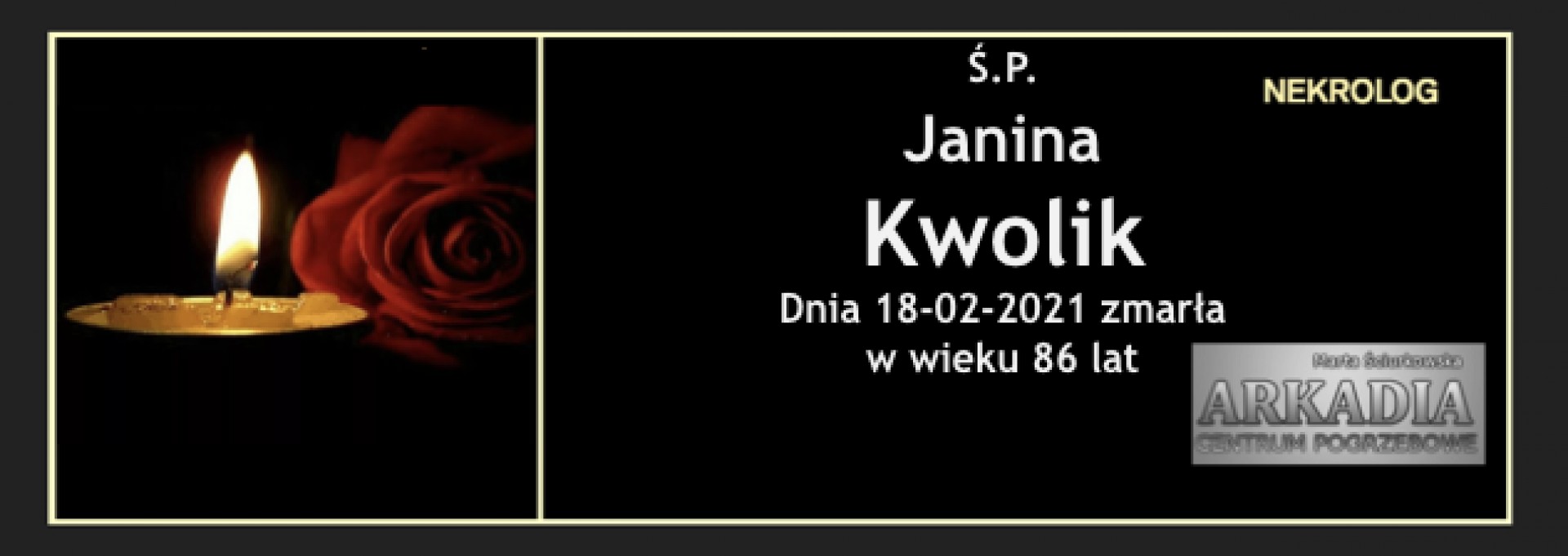 Ś.P. Janina Kwolik