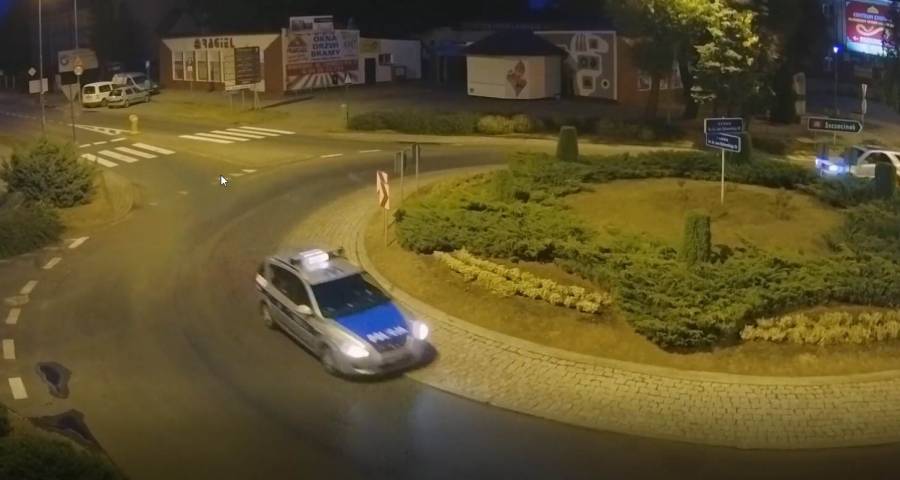 Jazda na gazie po Złocieńcu – video z monitoringu